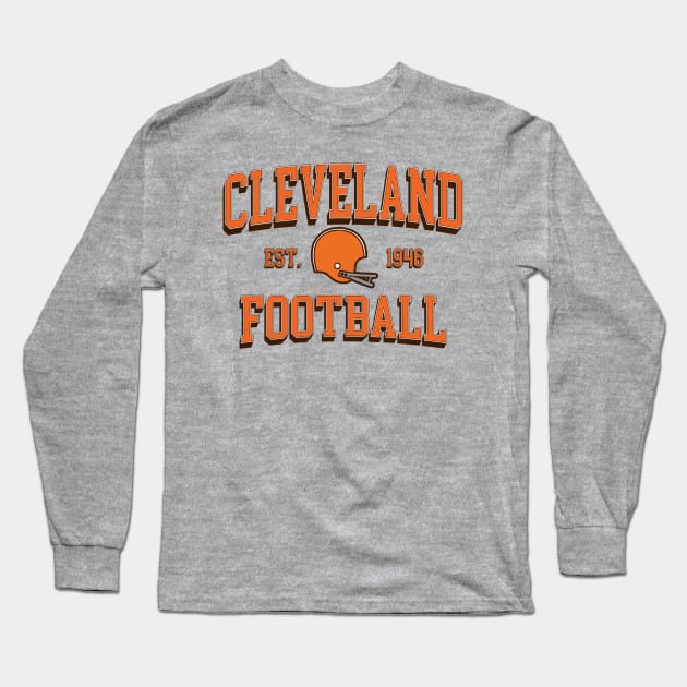 Cleveland Football Long Sleeve T-Shirt by mbloomstine